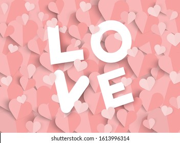 Fondo vectorial rosa del día de San Valentín con forma cardíaca