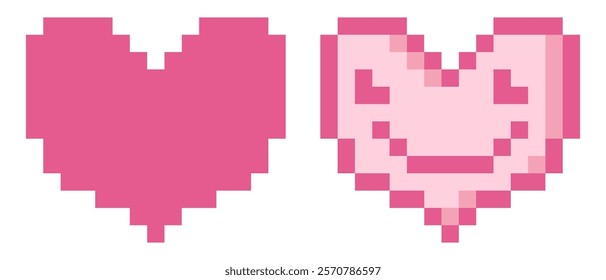 Valentine's Day pixel hearts clipart collection. Perfect for sticker, label, card. Kawaii vector illustration.


