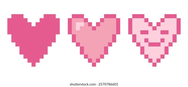 Valentine's Day pixel hearts clipart collection. Perfect for sticker, label, card. Cute vector illustration.


