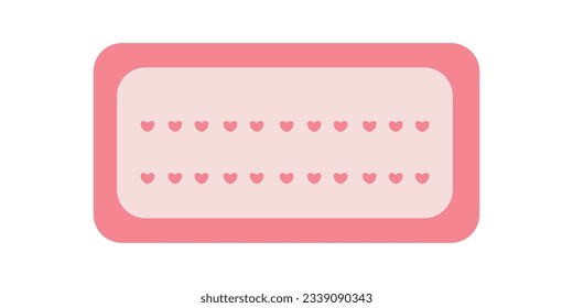 Valentine's Day Planner Sticker Illustration. Weekly planner with cute illustration terracotta theme graphic for journaling, sticker, and scrapbook.