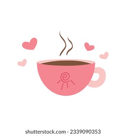 Valentine's Day Planner Sticker Illustration. Weekly planner with cute illustration terracotta theme graphic for journaling, sticker, and scrapbook.