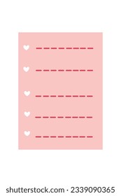 Valentine's Day Planner Sticker Illustration. Weekly planner with cute illustration terracotta theme graphic for journaling, sticker, and scrapbook.
