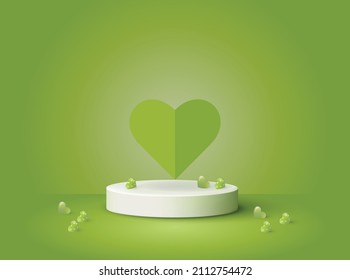 Valentines day podium for product presentation.3d rendering premium vector