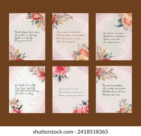 Valentine's Day Poetry Set With Watercolor Floral Illustrations