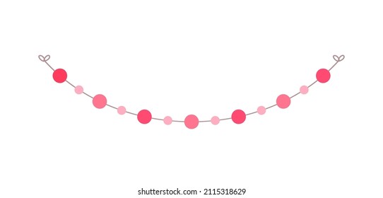 Valentine's Day polka dots banner bunting vector illustration clipart