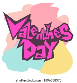 valentine's day pop art vector writing on pastel color background