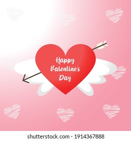 el post del día de valentine en un corazón arrojado