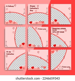 Valentine's Day post edited in gently pink hues. A Valentine's Day concept for social media.