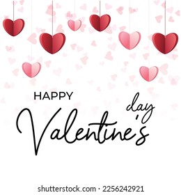 Valentine's day post with Heart and calligraphic lettering on a white background. Vector illustration.