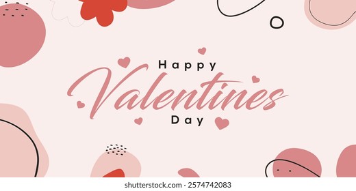 Valentine's Day post template with love-themed decorations and hearts, Valentine's Day Typography post. ideal for social media graphics, festive cards, wedding branding, or creative romantic designs.