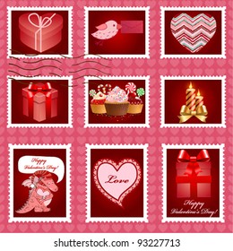 Valentine's day postage set.