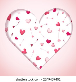Valentine's Day. Postcard, banner, printable template. Chocolate, letter, flowers. Vector. handwritten text in white background.