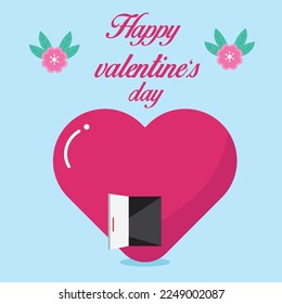 Valentine's day postcard with beautiful heart-shaped elements