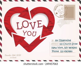 Valentines Day postcard card design Vector 