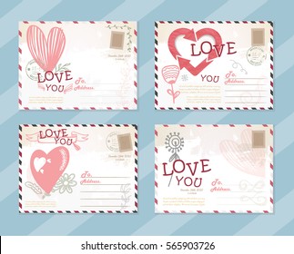 Valentines Day postcard card design Vector