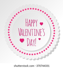 Valentine's Day Postcard Circle white on a white background.