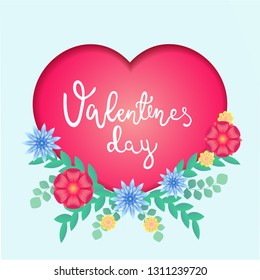 Valentine's Day Postcard with flowers