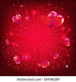 Valentines Day Postcard With Gradient Mesh, Vector Illustration