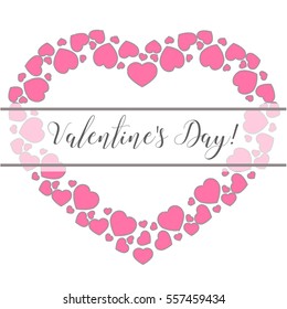 Valentine's Day. Postcard from the heart with the inscription.