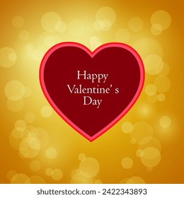 Valentine's Day Postcard Heart red. Vector illustration. Love concept