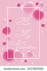 Valentines Day Postcard with hearts