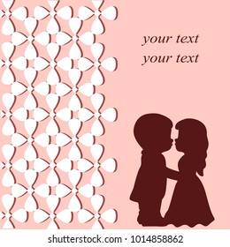 Valentine's Day. Postcard for Valentine's Day. A loving couple. Also suitable for invitation card. Vector illustration.
