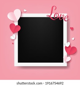 Valentines Day Postcard With Red Hearts With Gradient Mesh  Vector Illustration