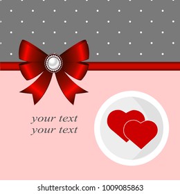 Valentine's Day. Postcard for Valentine's Day. Also suitable for invitation card. Vector illustration.