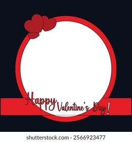 Valentine's Day postcard templates in modern style. Holiday posters with red and black  in style for flyer, cover, invitation, social media post, banner.