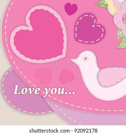 Valentine's day postcard in vector