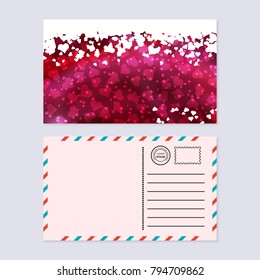 Valentine's day postcard vector design template