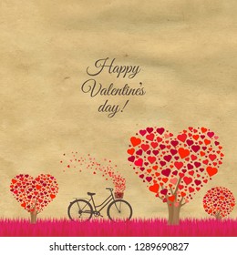 Valentines day Postcard, Vector Illustration