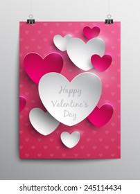 Valentines Day poster background. Abstract vector illustration eps 10 