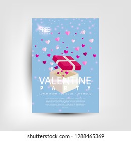 Valentines day poster background with love icon. Vector illustration. Wallpaper, flyers, invitation, posters.