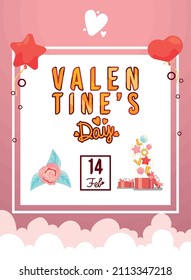 valentines day poster with balloons