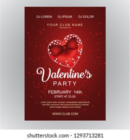 Valentine's Day  Poster or banner with sweet gift, sweet heart and lovely items on red background.Promotion and shopping template or background for Love and Valentine's day concept.Vector EPS10