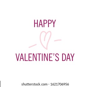 Valentine's Day poster card with doodle heart. Hand drawn badge icon. Vector for photo overlay or title for party invitations.