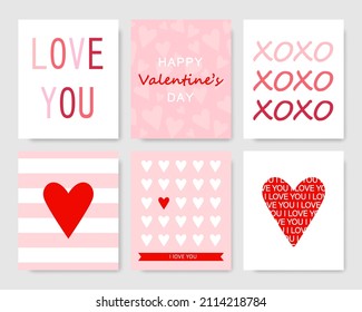 Valentines day poster collection. Poster amour valentine card templates. EPS 10