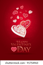 Valentine's Day Poster. Editable vector illustration. CMYK color mode. Print ready. All elements are layered separately in vector file.