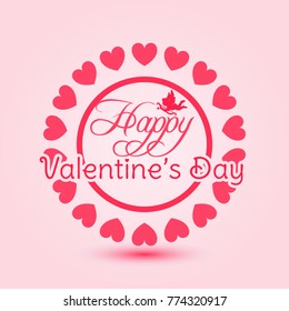 Valentines Day Poster. Flat Modern Style