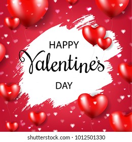 Valentines Day Poster With Gradient Mesh, Vector Illustration