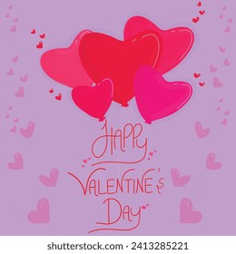 Valentine's Day Poster with Hearts 