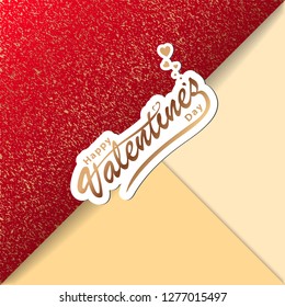 Valentine's Day Poster of Holiday Card. Vector Illustration.