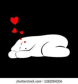 Valentine's Day Poster of Holiday Card. Vector Illustration.