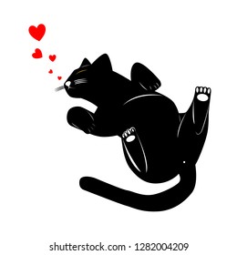 Valentine's Day Poster of Holiday Card. Vector Illustration.