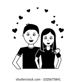 valentines day poster with man and woman tenderly hugging