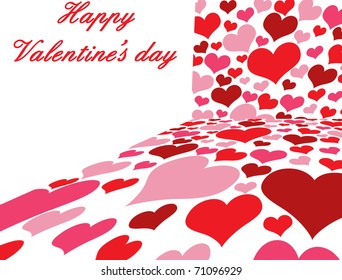 Valentine`s day poster with place for your text, vector illustration
