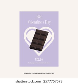 Valentine's Day Poster and PostCard Tempalte. Romantic Vintage Illustration. lovely holiday poster. SHOTLISTlove. graphic vector eps. 