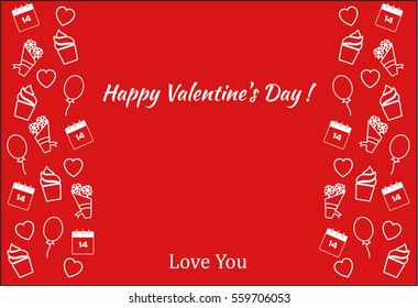 Valentine's Day poster present and romantic card