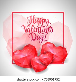 Valentines Day Poster with Ruby Hearts
